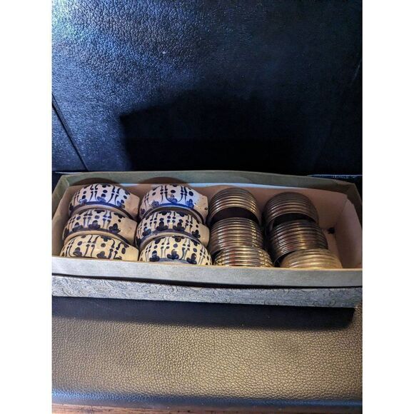 Antique Silver plated and porshlin napkin holders. Made in the Philippines - Picture 5 of 13